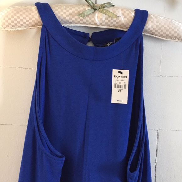 Express cotton knit royal blue dress - Picture 2 of 7